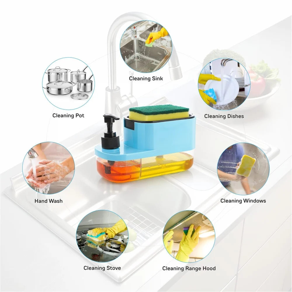 3-in-1 Soap Dispenser with Sponge Holder